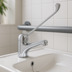 PB Clinic handfatkran för funktionshindrade med lång spak krom 1208953265